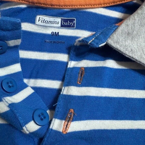 baby boy vitamins baby puppy playing soccer Romper k121 - Picture 3 of 4